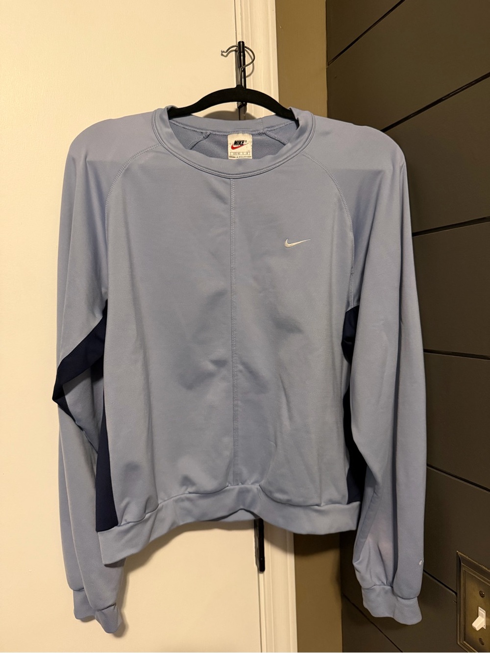 Nike Women's Light Blue Crewneck with Navy Side Panels